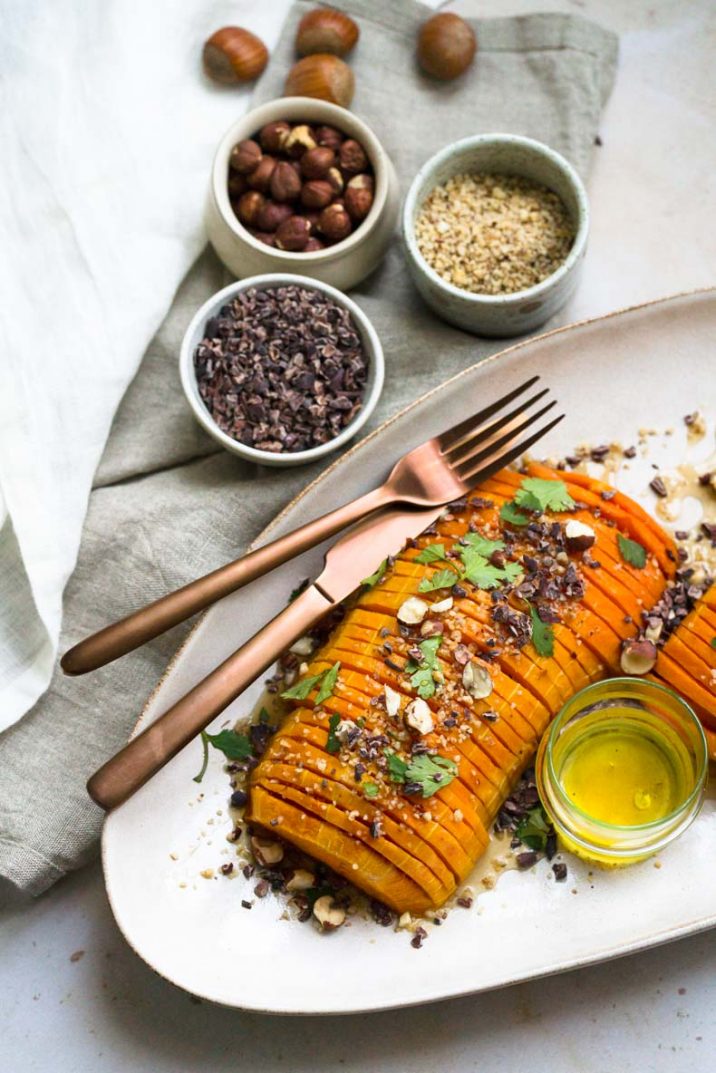 Butternut Hasseback, Au Sirop D'érable, Noisette Et Cacao